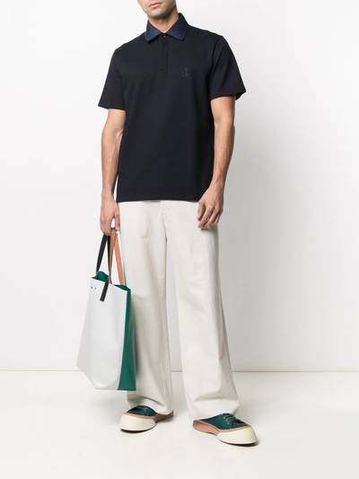 Lanvin logo embroidered polo shirt outlook