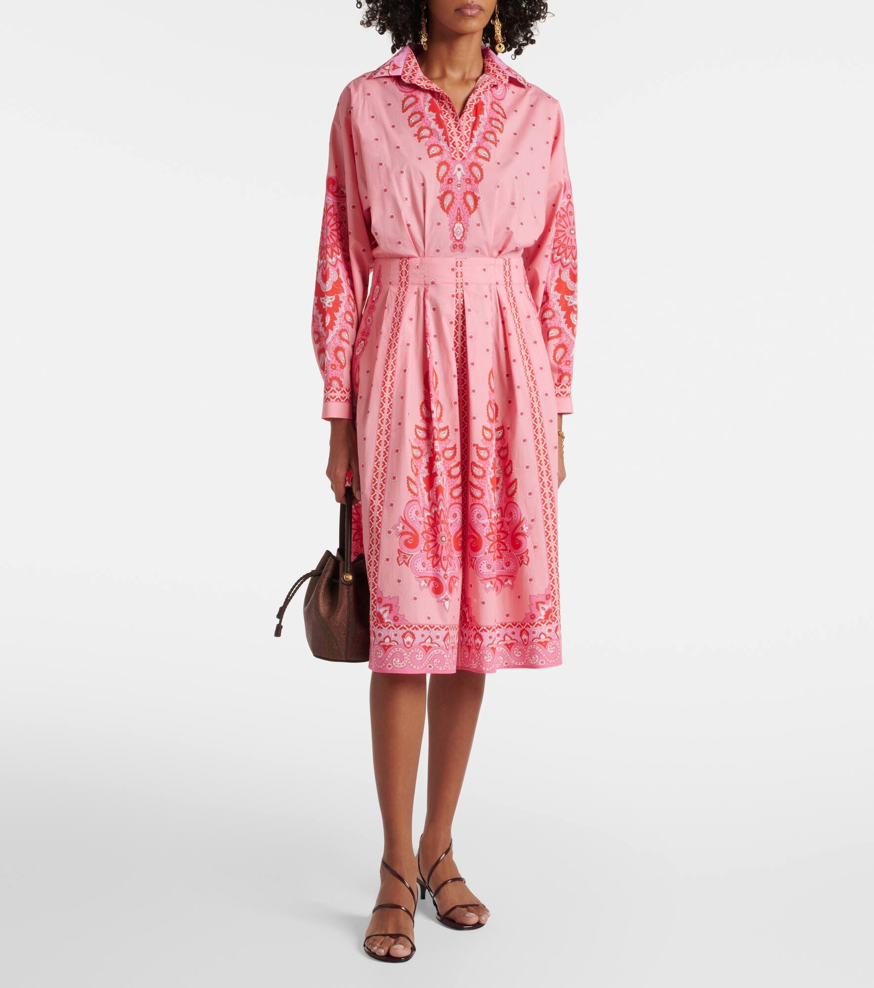 Printed cotton-blend midi dress - 6