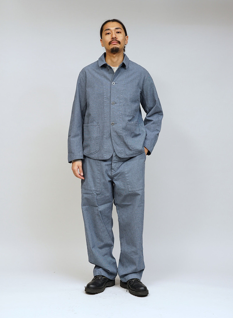 Nigel Cabourn New Navvie Blazer Broken Twill in Washed Blue outlook