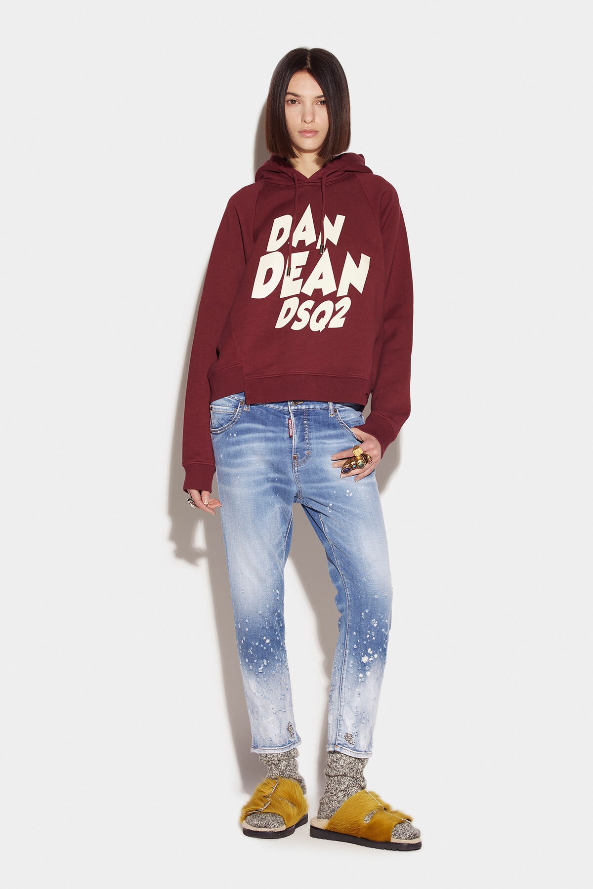 LIGHT OCEAN SPRAY WASH COOL GIRL CROPPED JEANS - 3