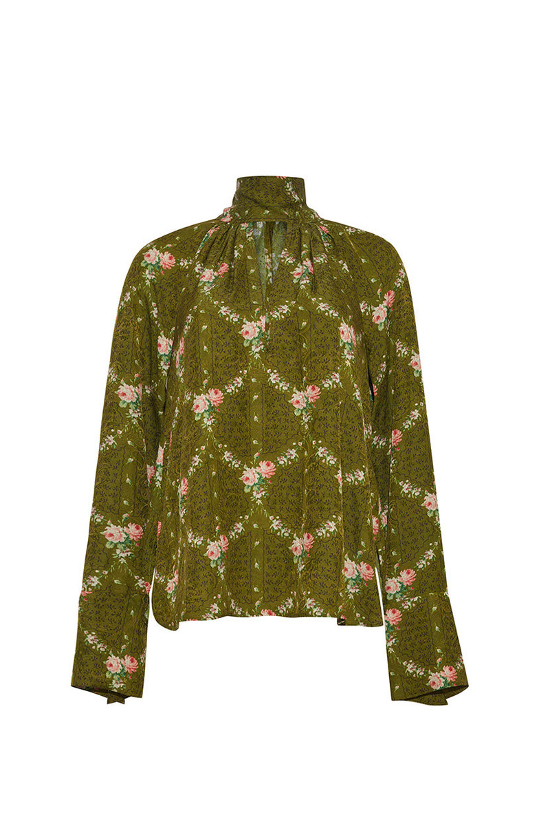 Sundance Top Breezy Printed Blouse with a Playful Bow and Timeless Elegance 1