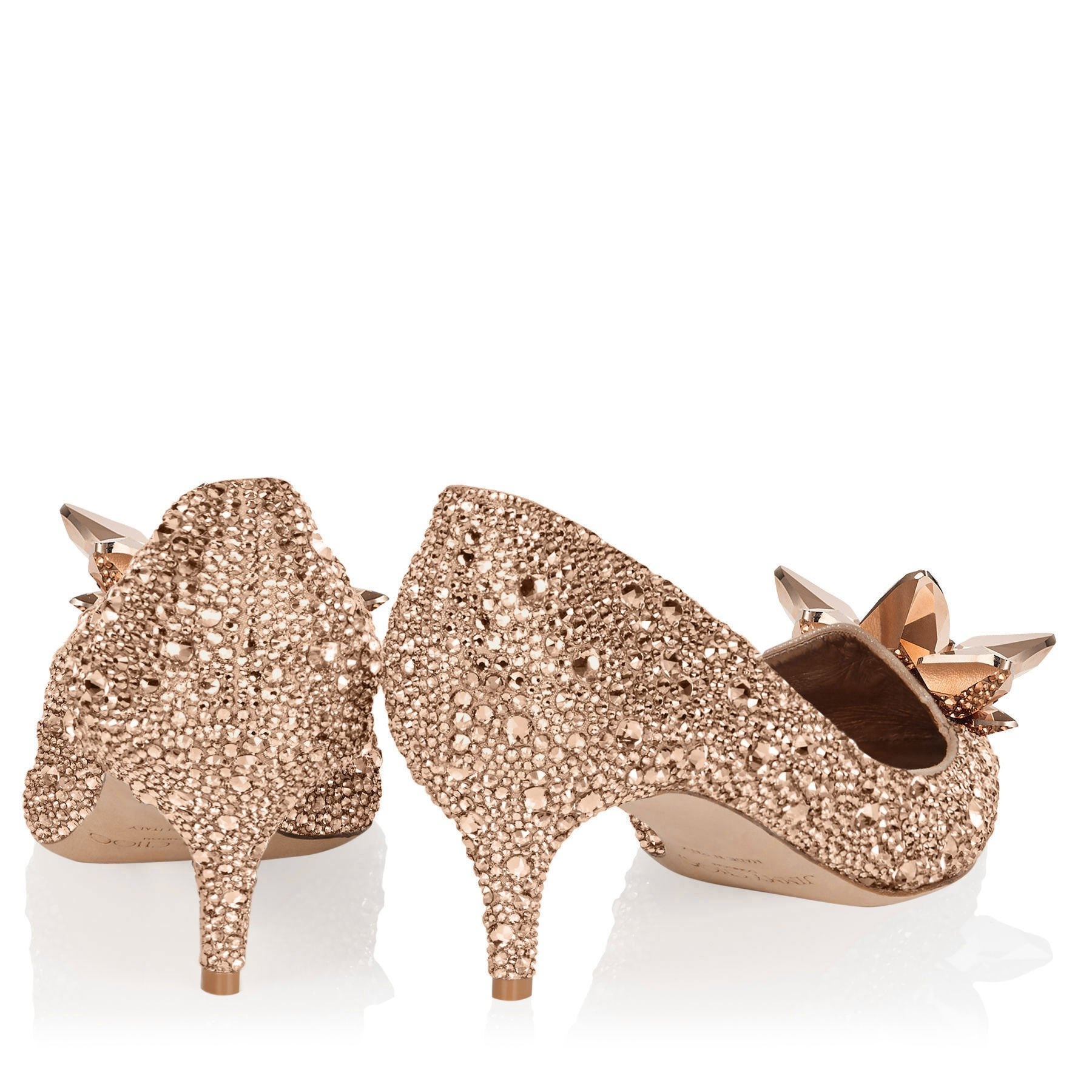 Allure
Rose Gold Crystal Covered Pointy Toe Pumps - 5