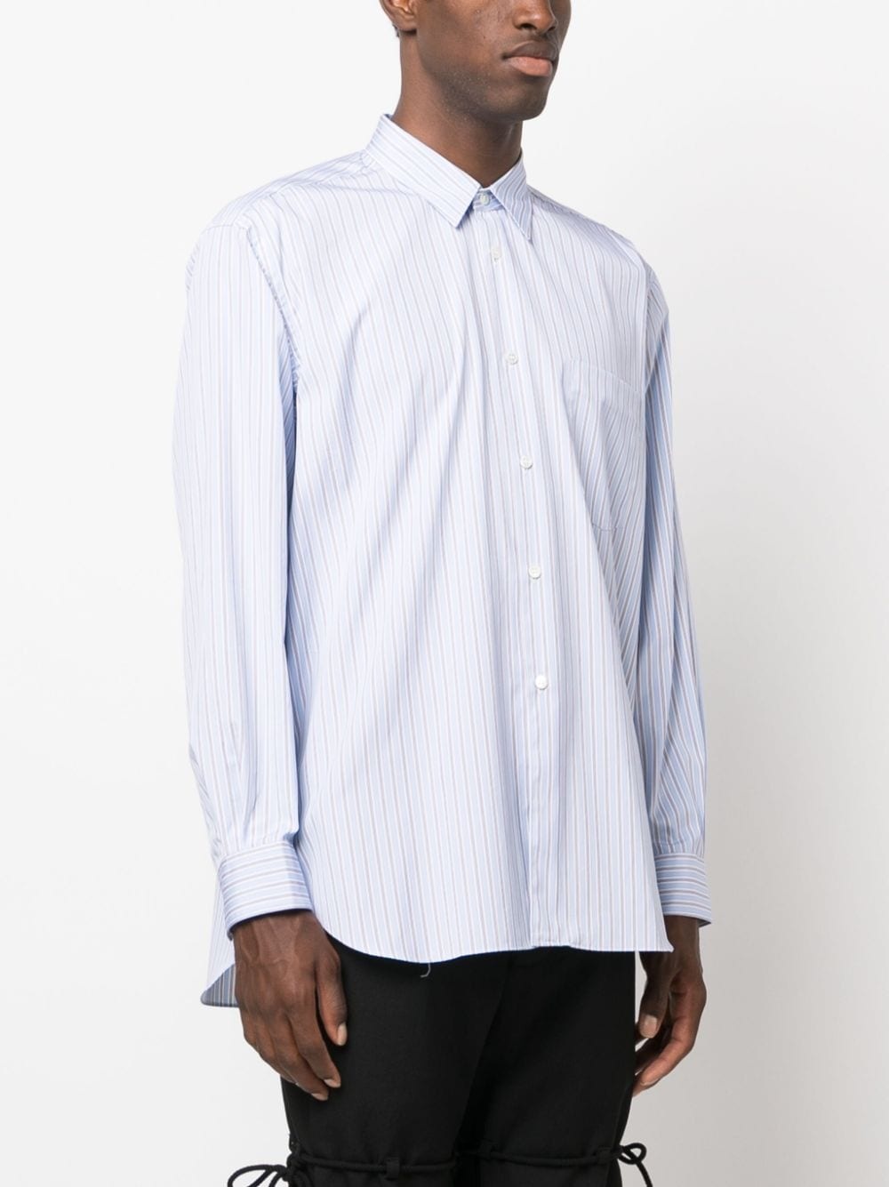 striped long-sleeve cotton shirt - 3