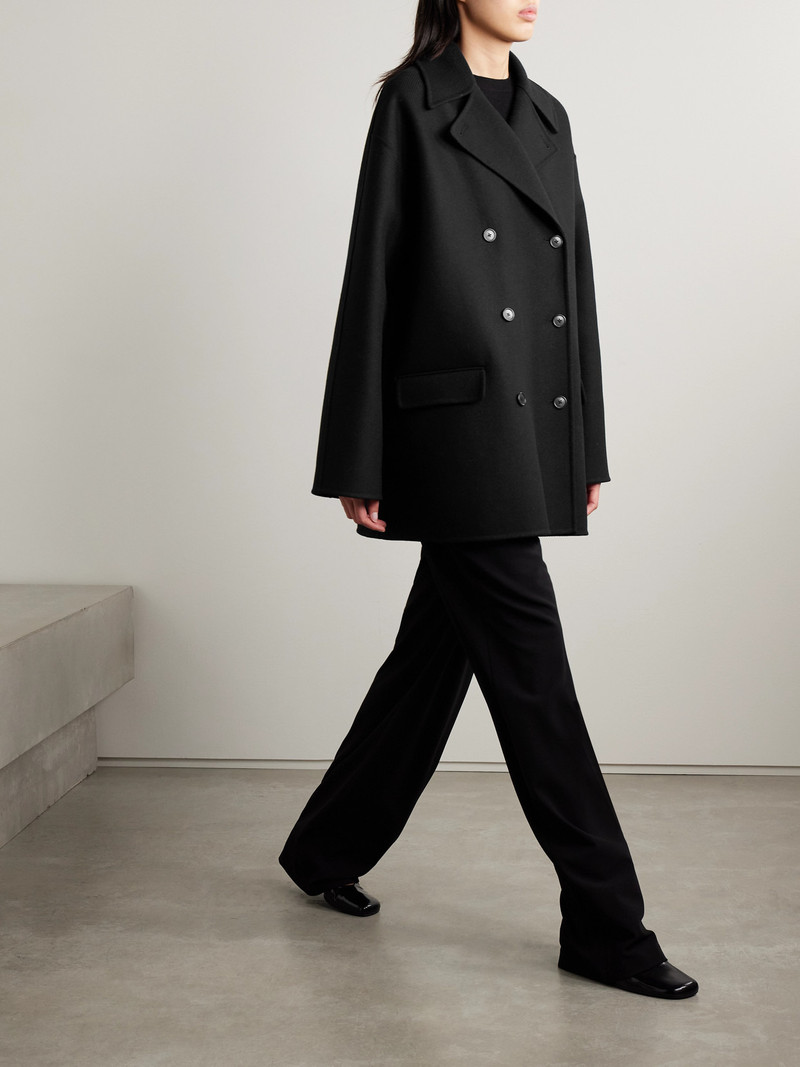 The Row Azuron Double-breasted Ribbed Wool And Cashmere-blend Coat outlook