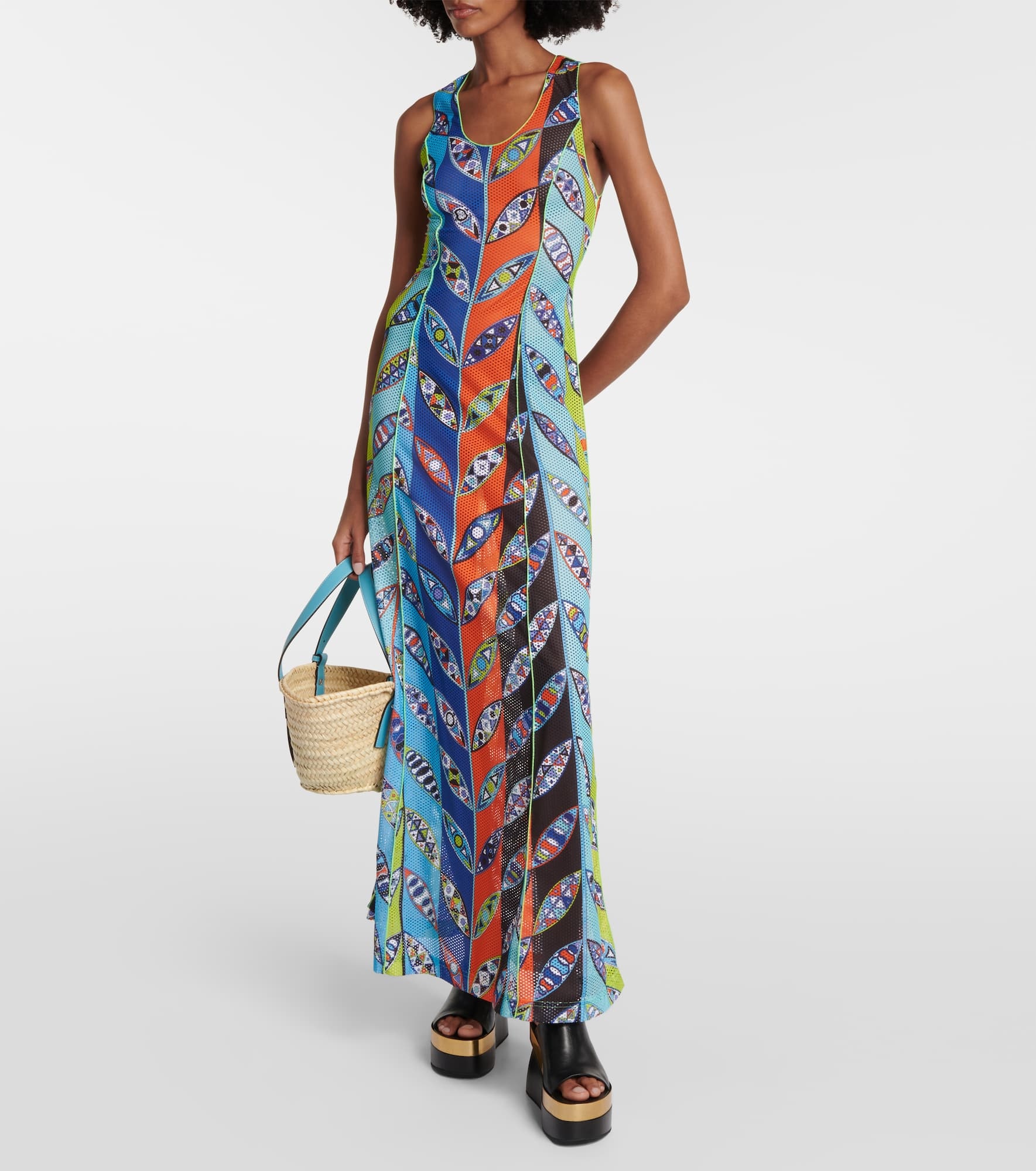 Printed net maxi dress - 2