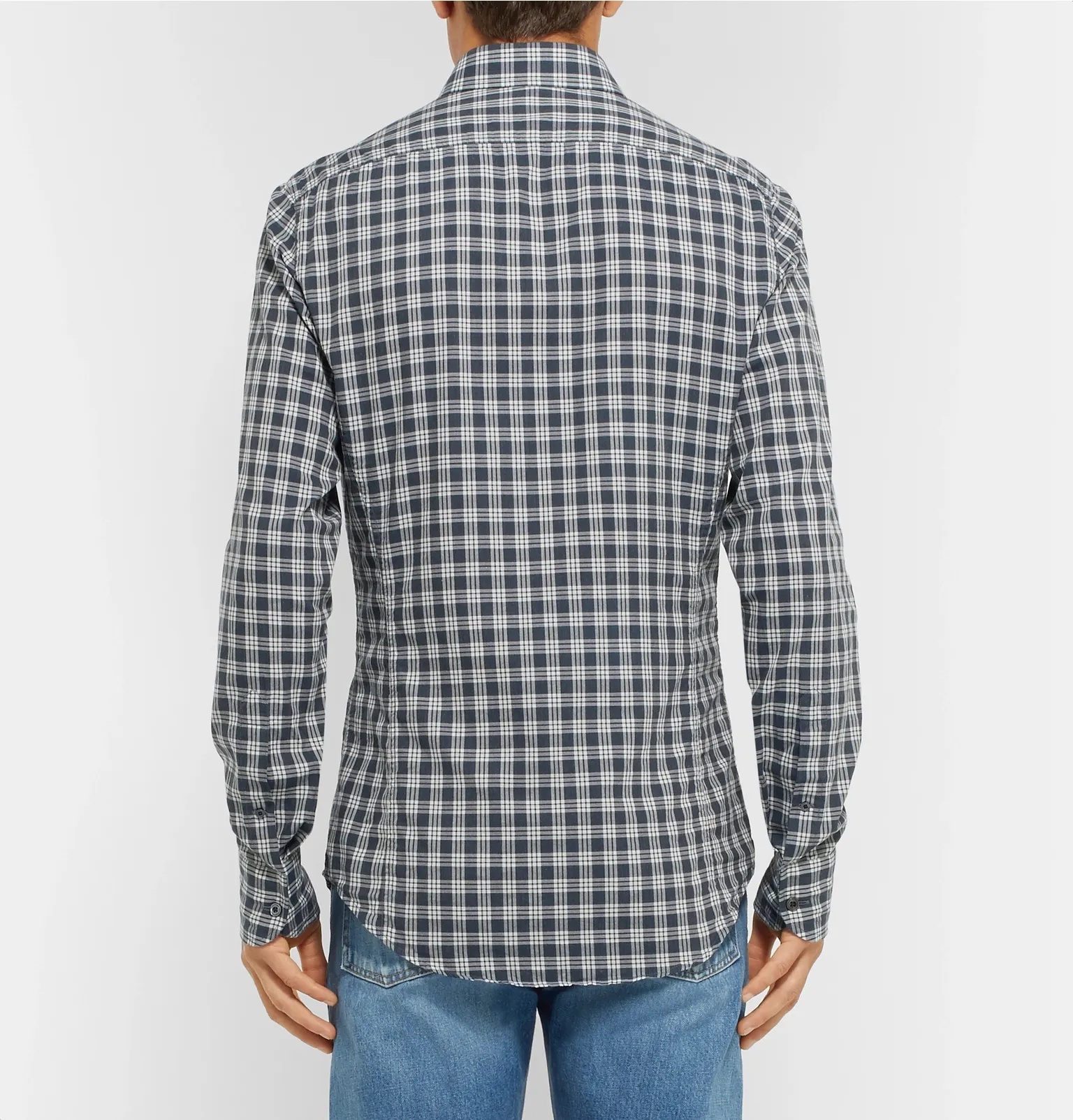 Rady Slim-Fit Button-Down Collar Checked Cotton-Voile Shirt - 5