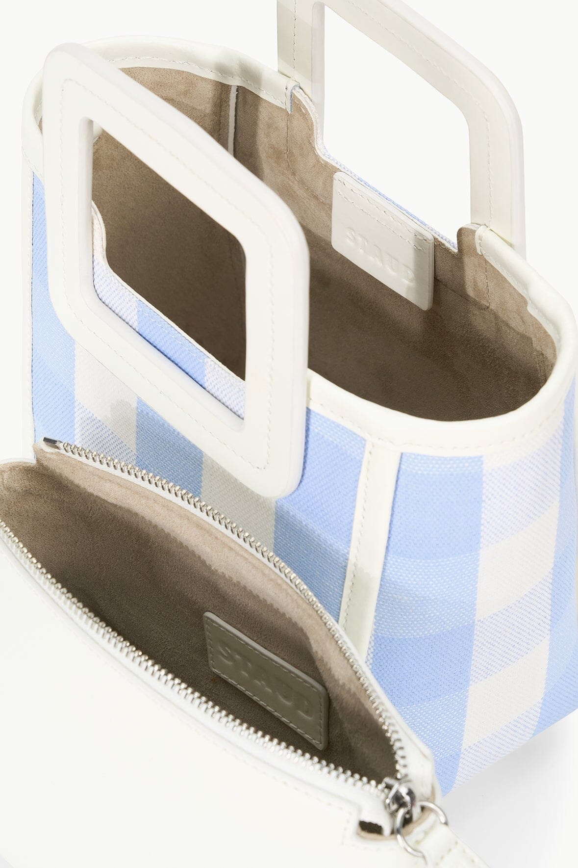 STAUD MINI SHIRLEY BAG SKY GINGHAM - 6