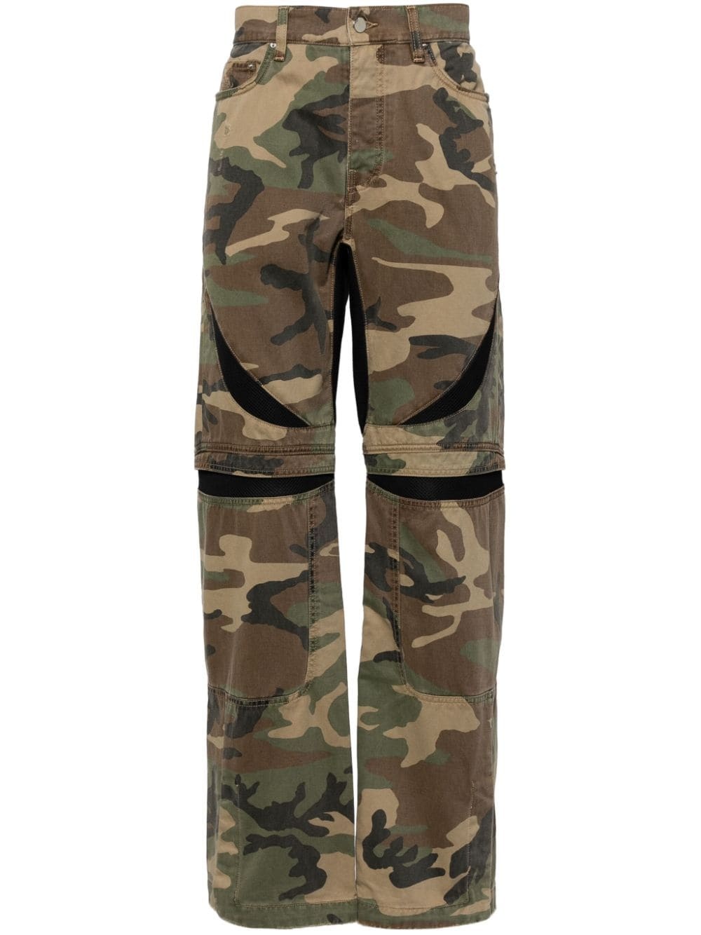 camouflage print denim jeans - 1