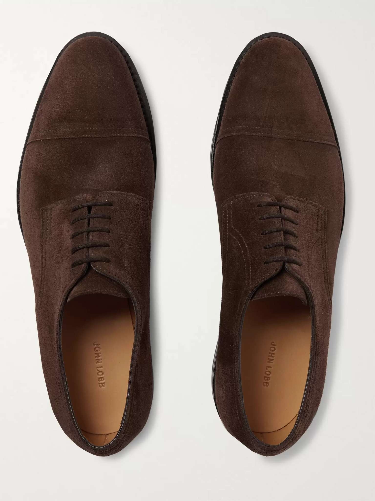 Cap-Toe Suede Derby Shoes - 8