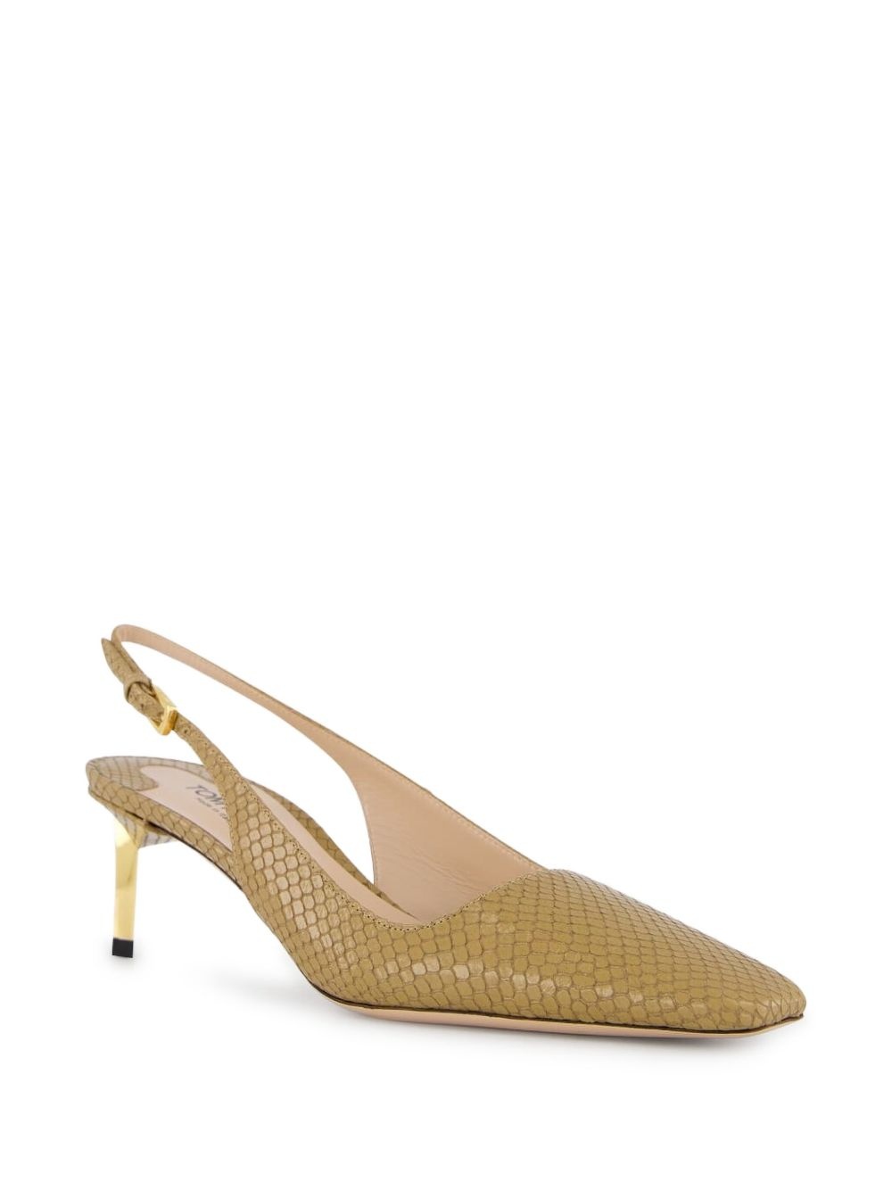 snake-embossed slingback pumps - 2