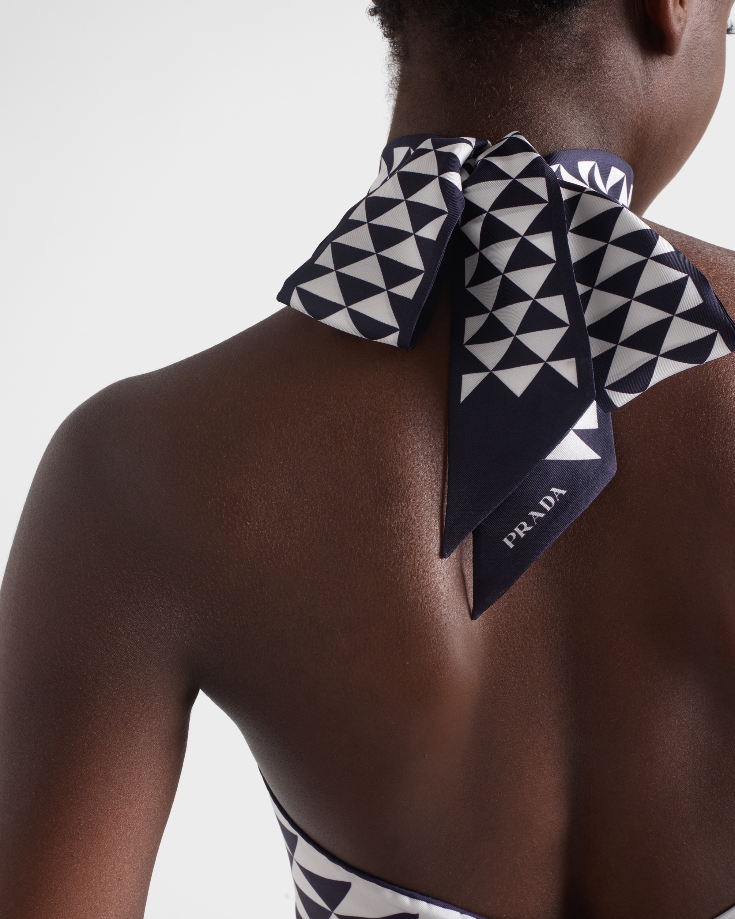 Printed silk twill halter top - 4