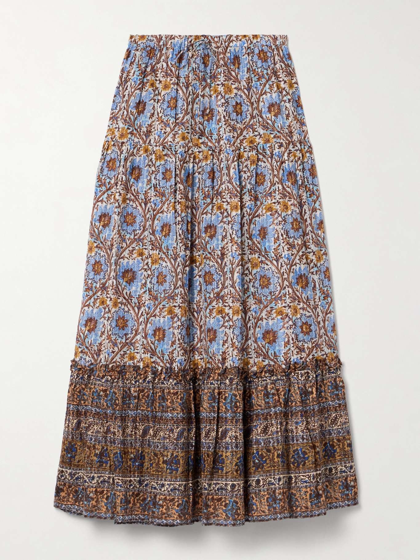 Paige floral-print cotton-blend voile maxi skirt - 1