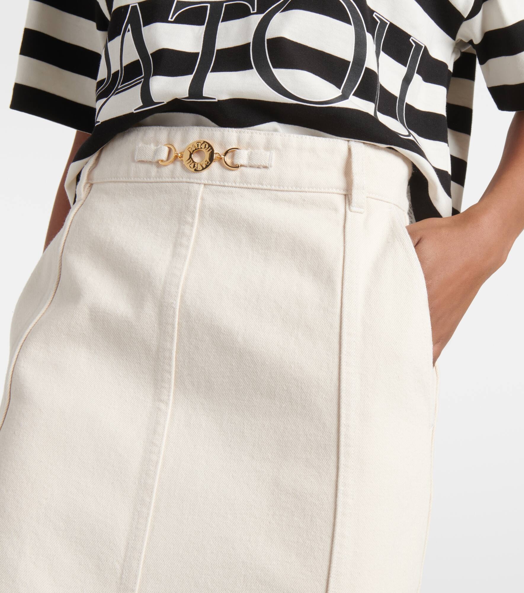 High-rise denim maxi skirt - 4