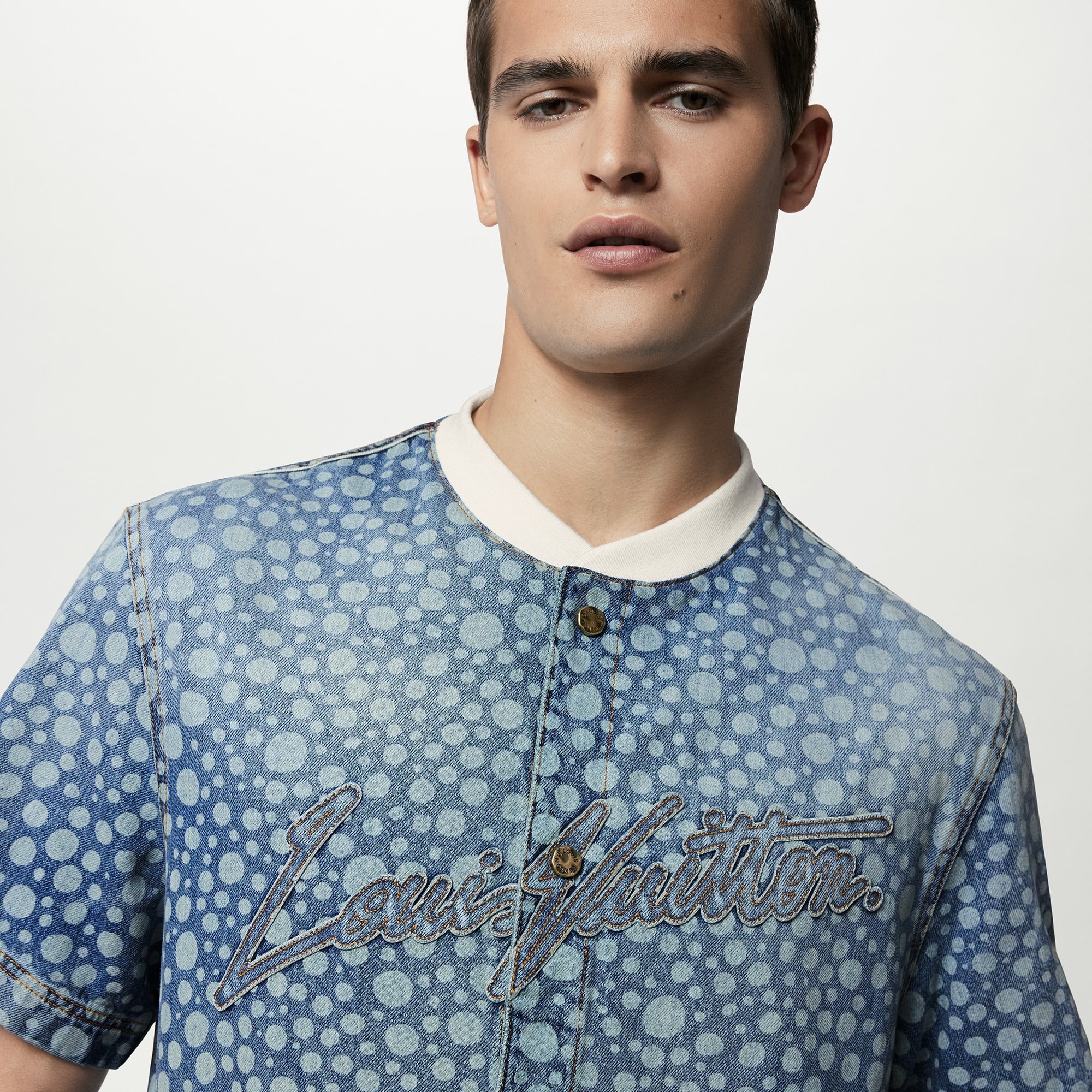 LV x YK Infinity Dots Denim Shirt - 4