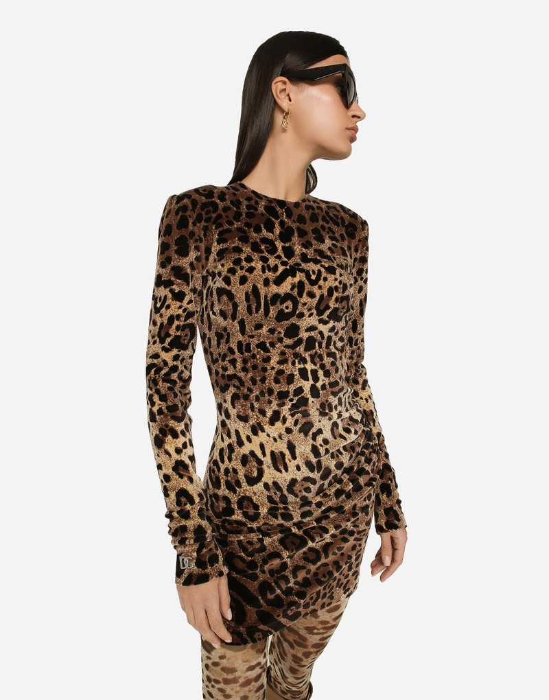 Short chenille jacquard dress with DG logo 4