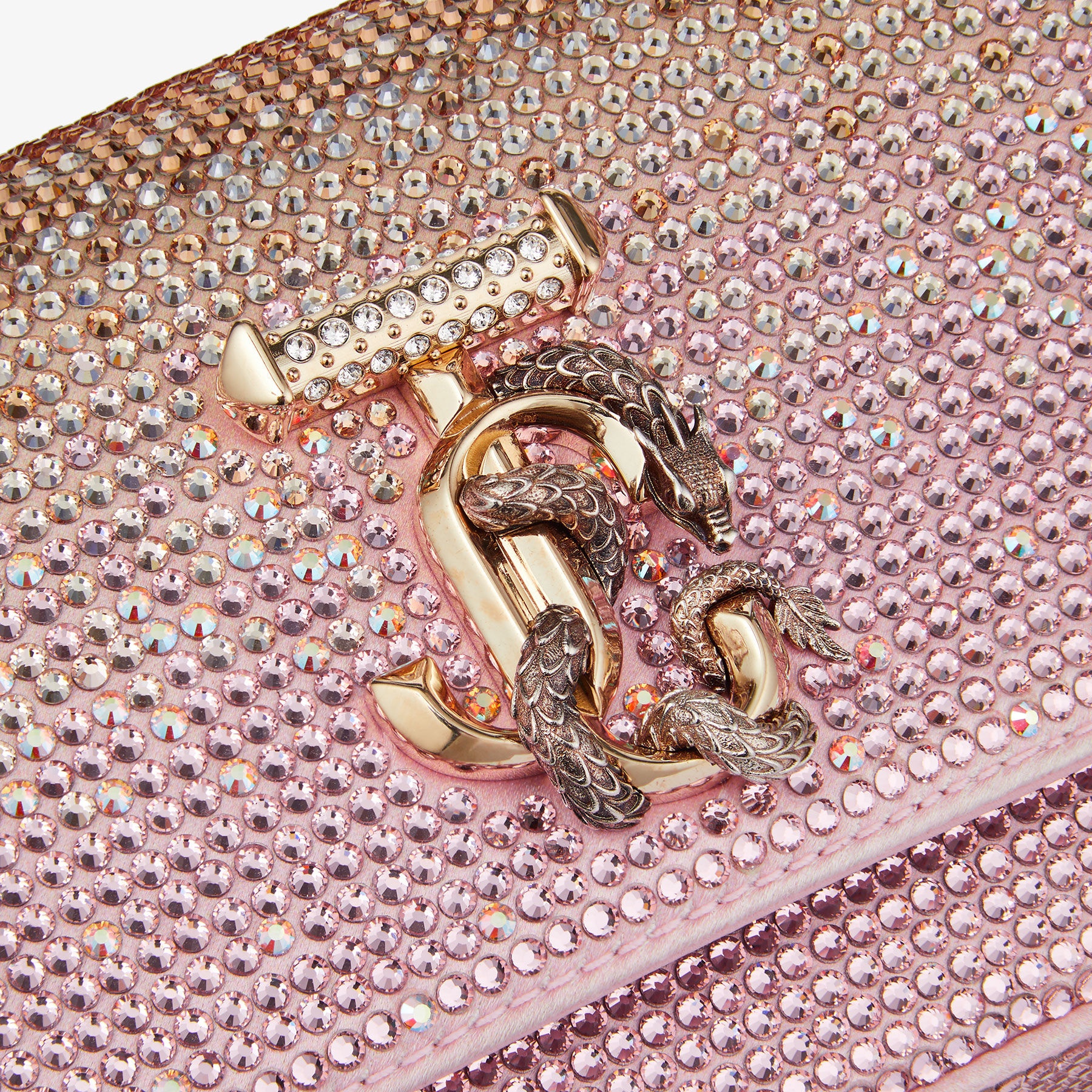 Avenue Mini Shoulder
Rose Satin and Crystal Mini Shoulder Bag with Dragon - 3