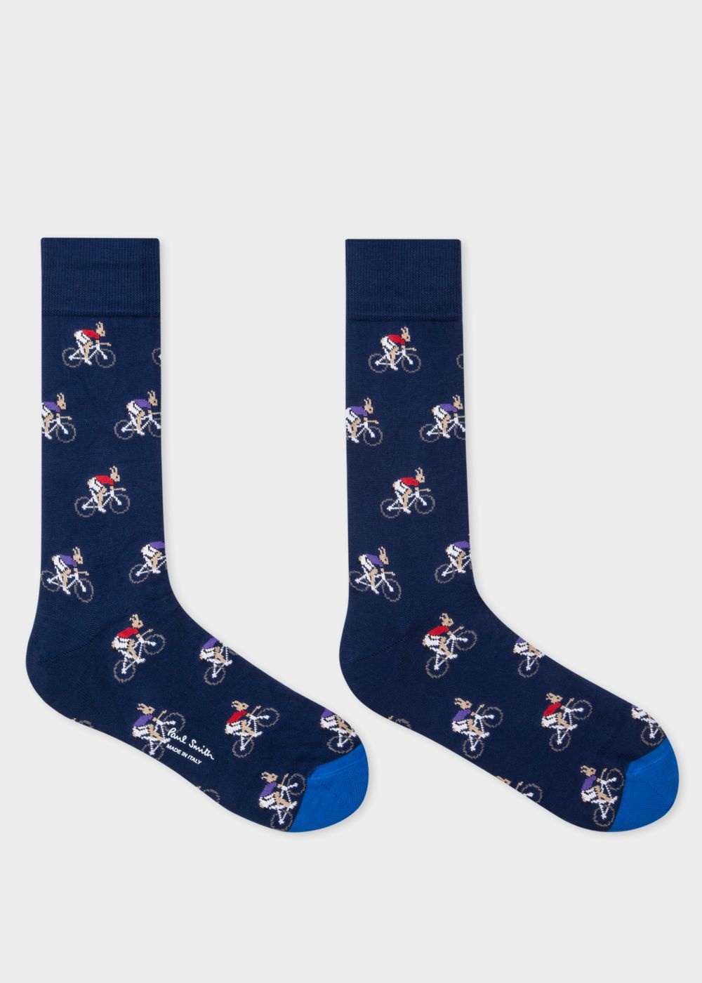 'Cycling Rabbits' Motif Socks Three Pack - 3