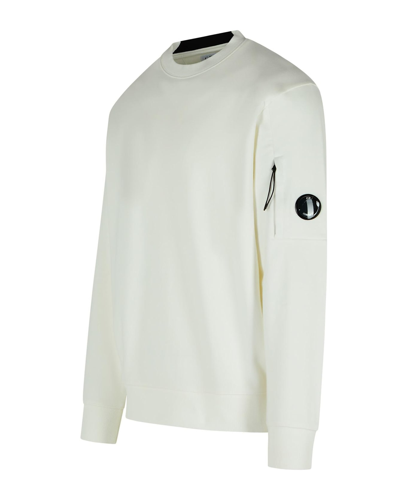 'raised' White Cotton Sweatshirt - 2