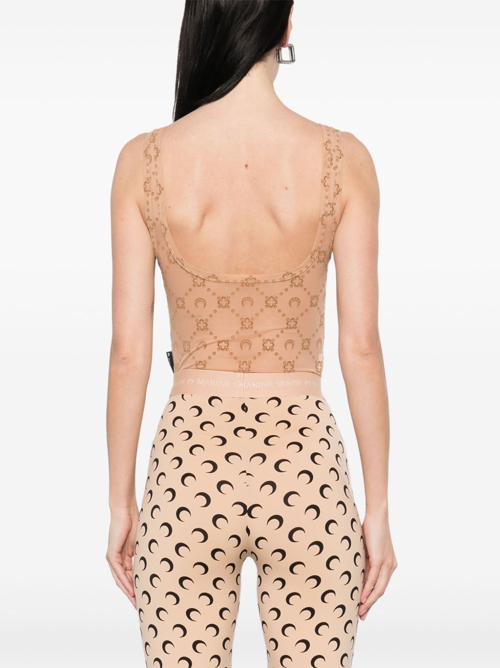 mesh flocked bodysuit - 4