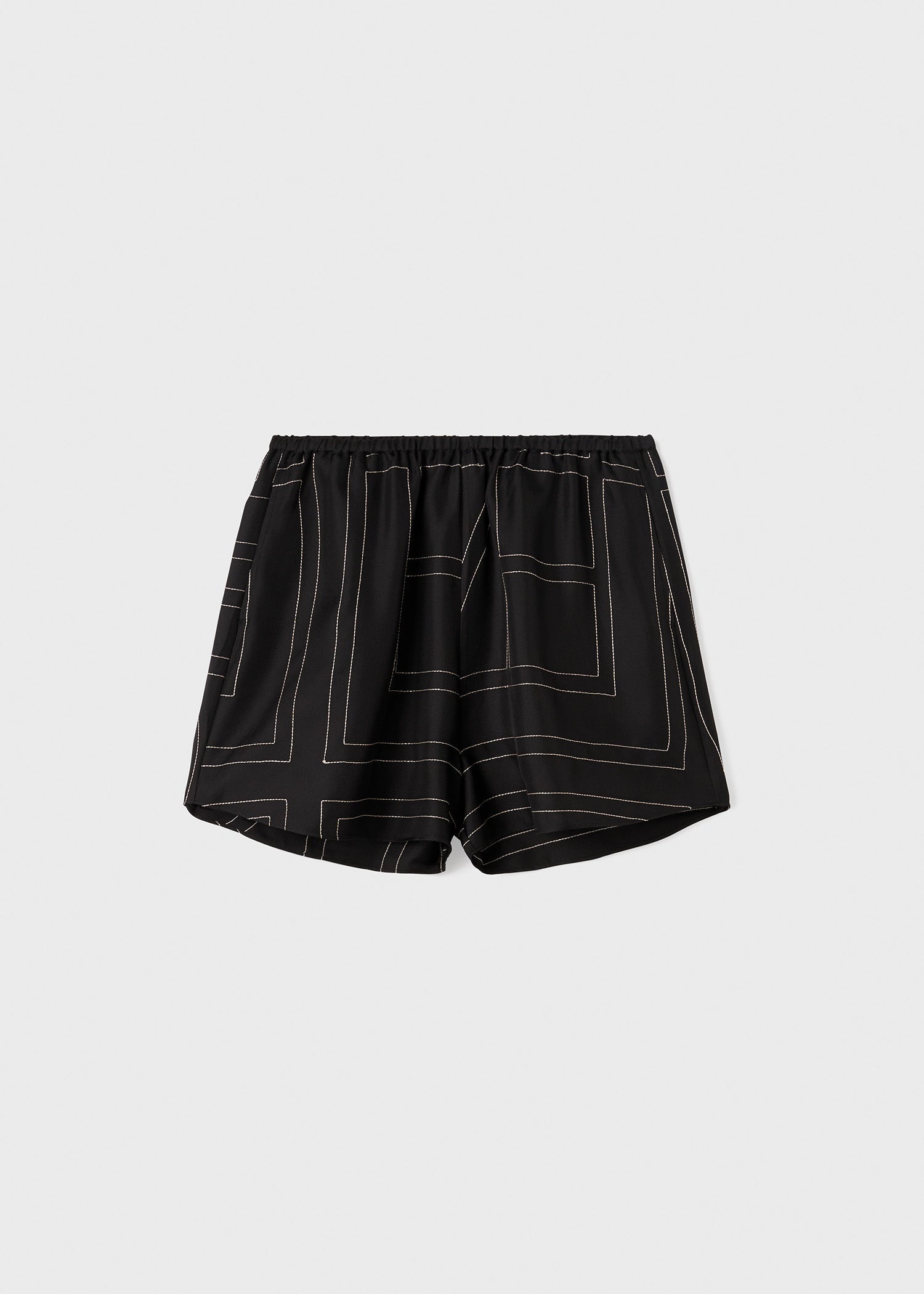 Monogram silk pj shorts black - 1