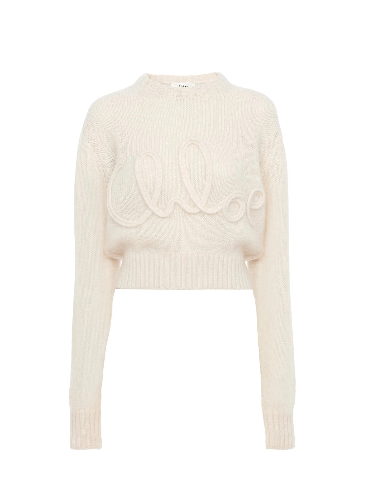 LOGO SWEATER IN ALPACA WOOL & SILK KNIT - 1