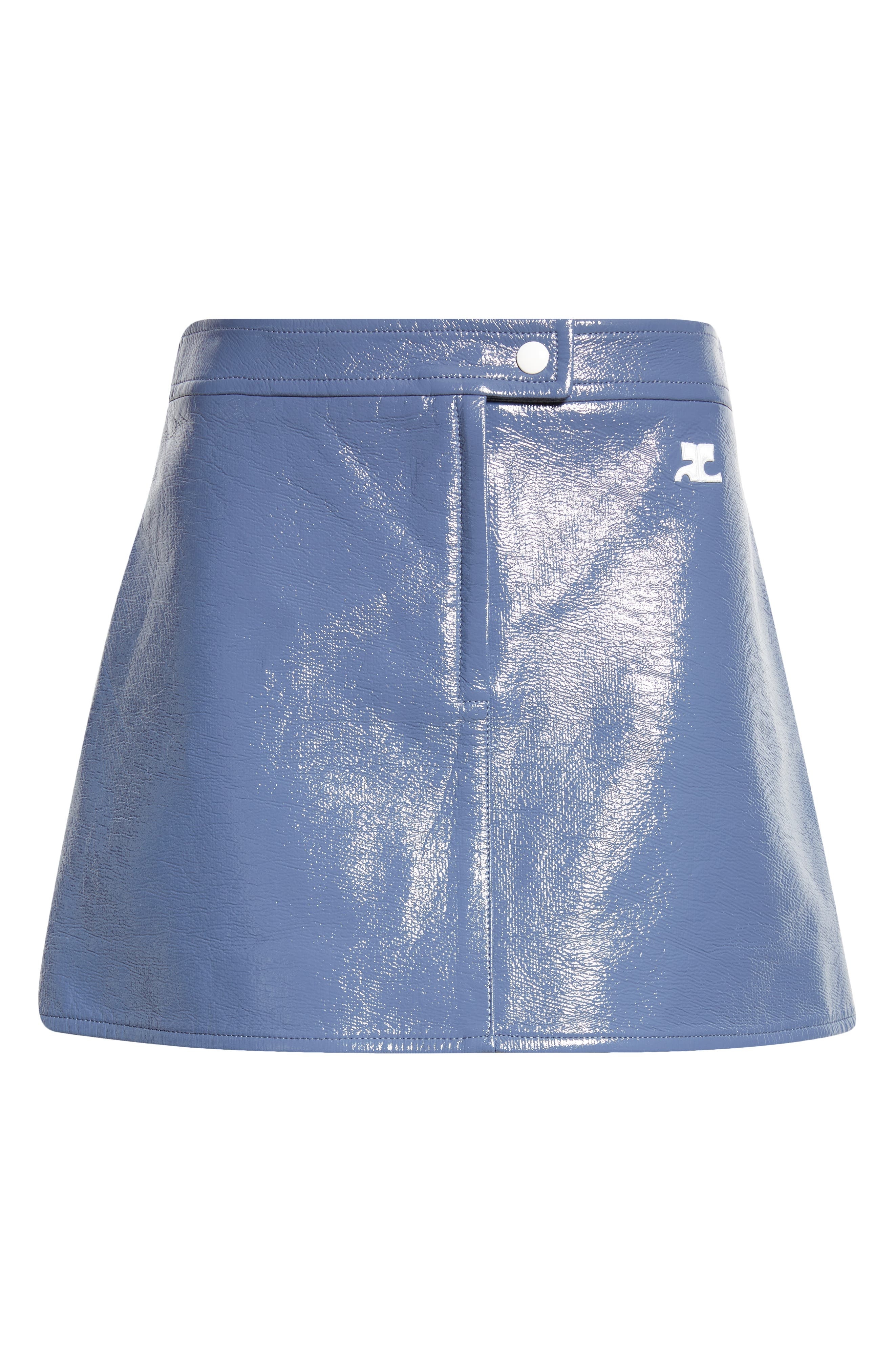 Courrèges Re-Edition Vinyl Miniskirt in Dusk Blue at Nordstrom - 6