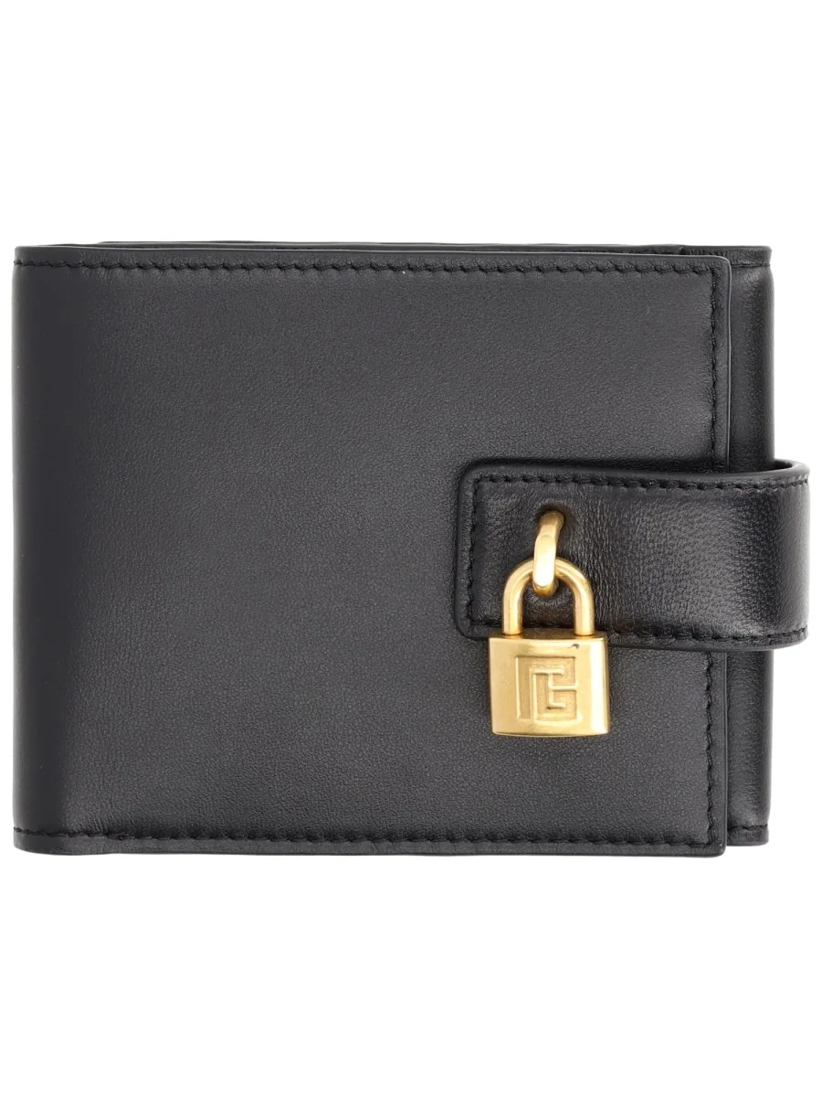 TRIFOLD PULSE LEATHER WALLET WITH ENGRAVED PADLOCK - 1