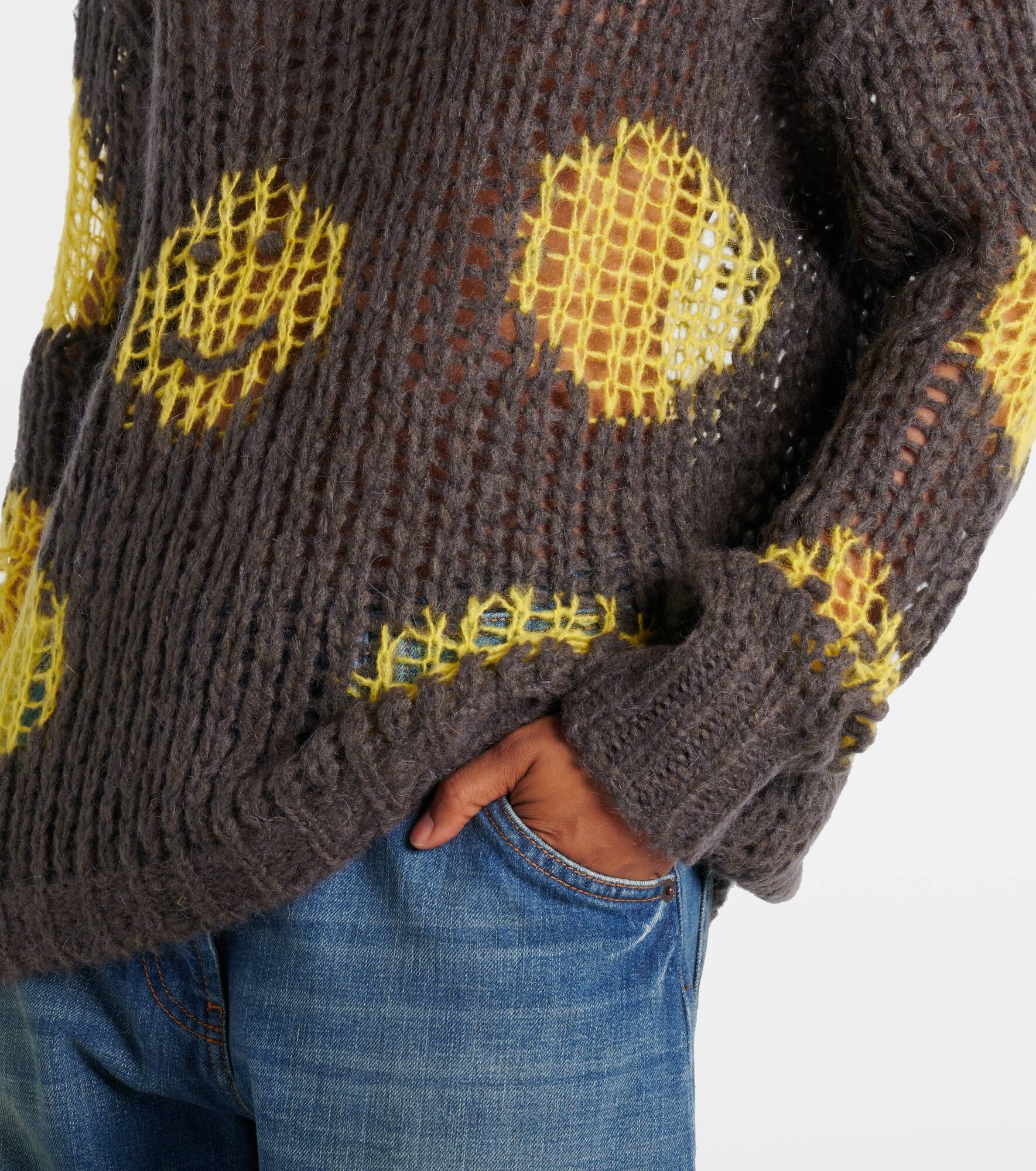 Embroidered open-knit sweater - 5