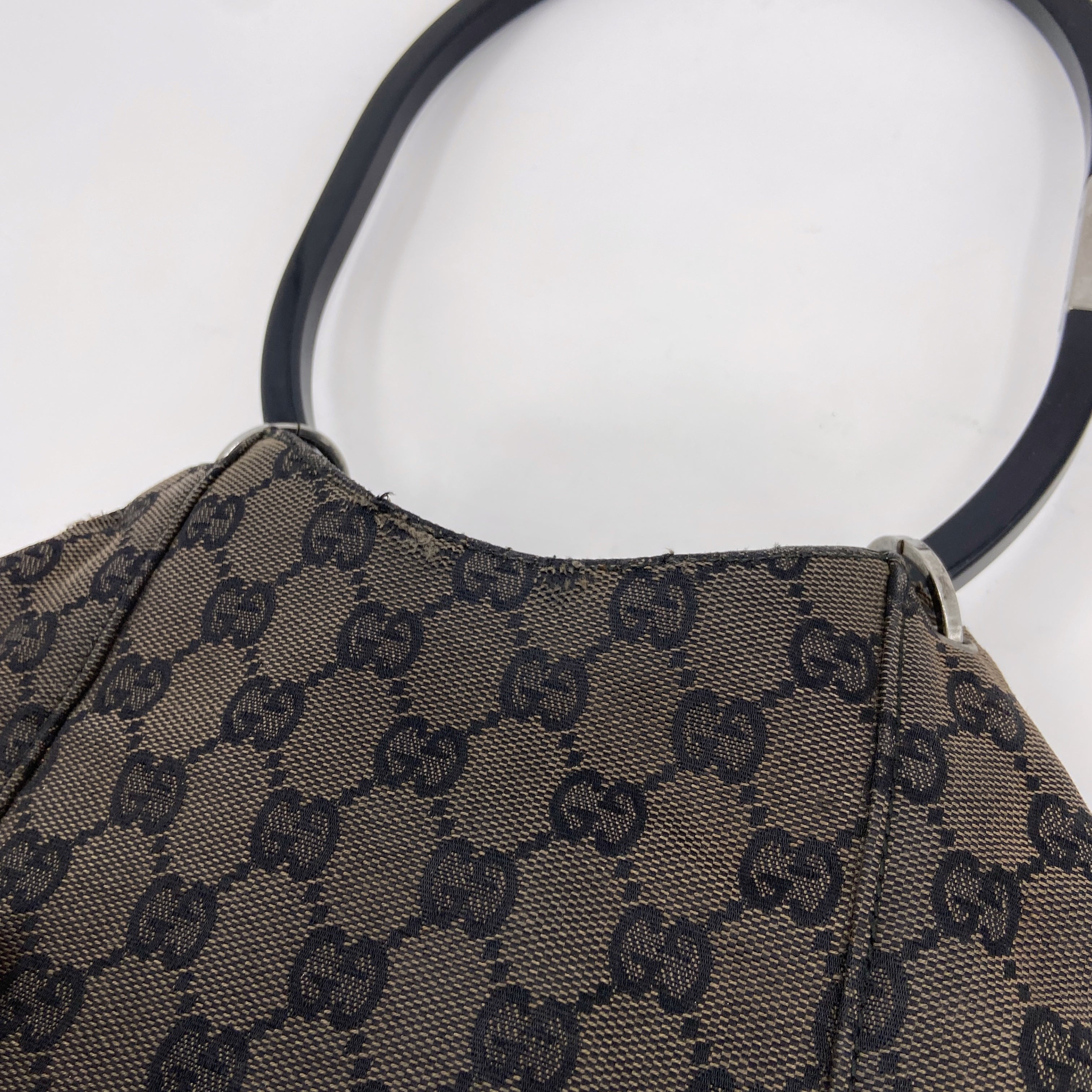 Gucci Fall 1999 Tom Ford Large Brown Monogram Bucket Acrylic Ring Bag - 7