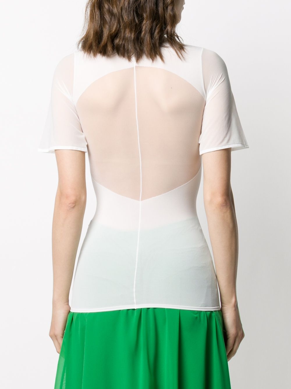 funnel-neck fitted T-shirt - 4