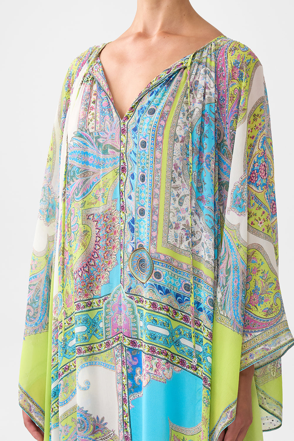 LONG DRESS WITH HANDKERCHIEF SLEEVE - 5