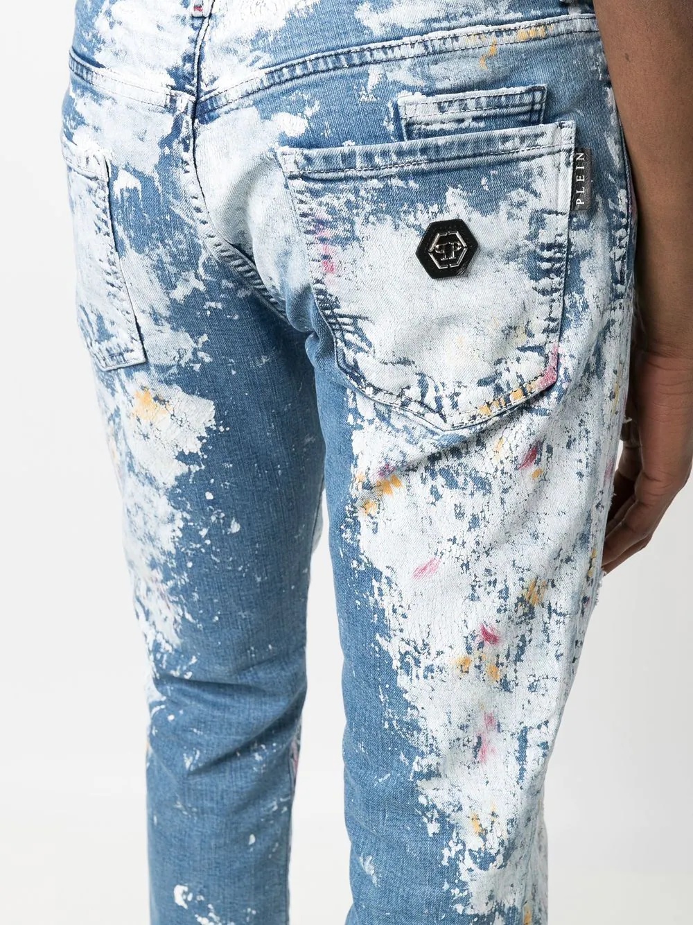 paint splatter-print straight-cut jeans - 5