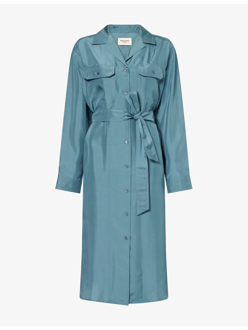 Edile Silk Midi Shirt Dress 1