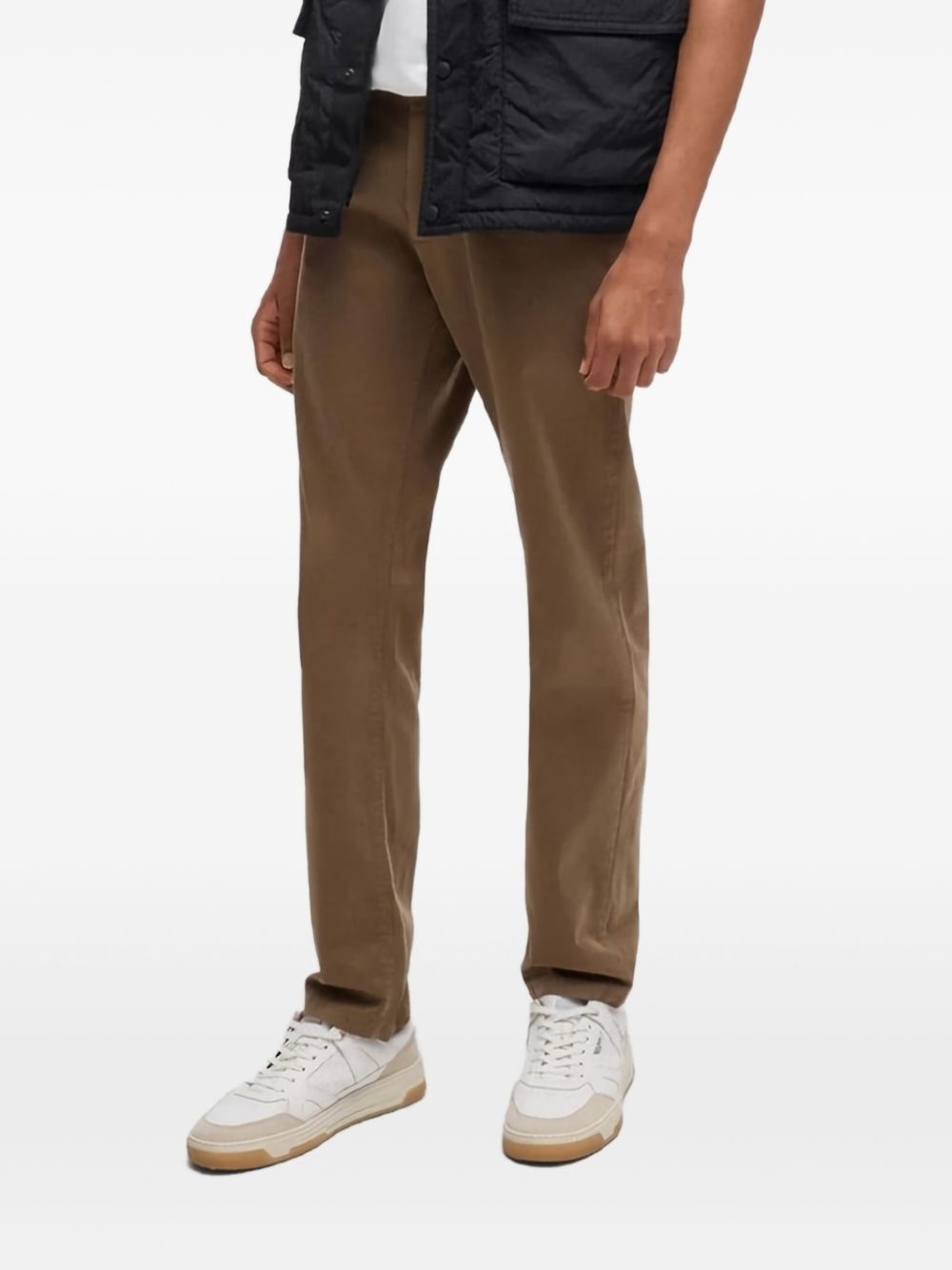 logo-patch chino trousers - 1