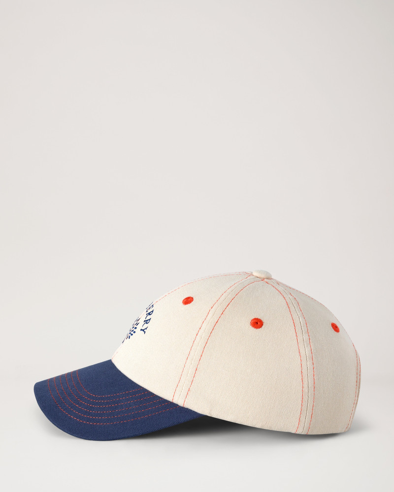Mulberry Tree Baseball Cap - Colour Block Ecru & Night Sky Cotton 2