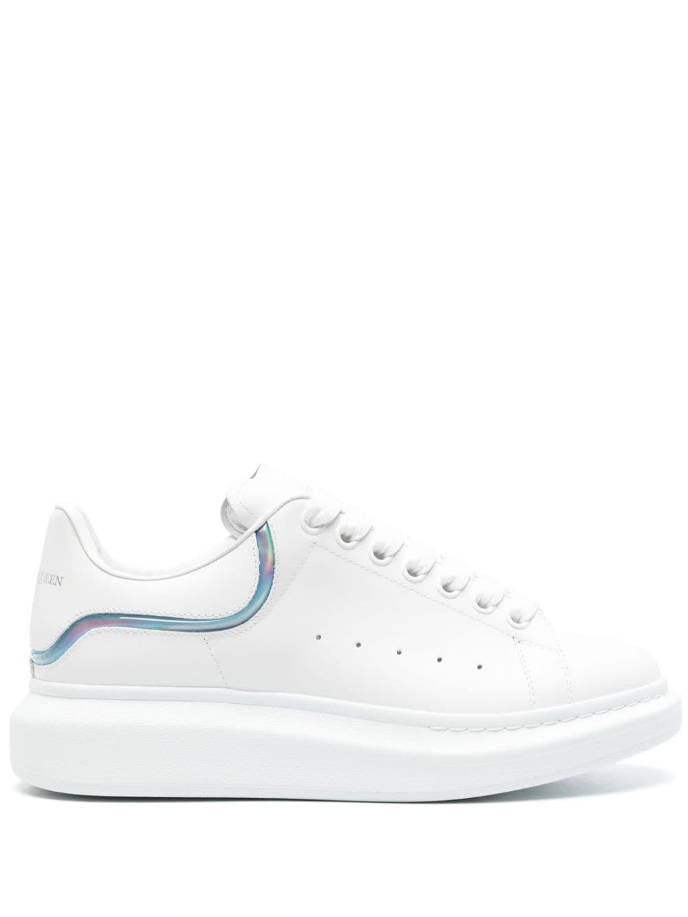 iridescent-stripe leather sneakers - 1