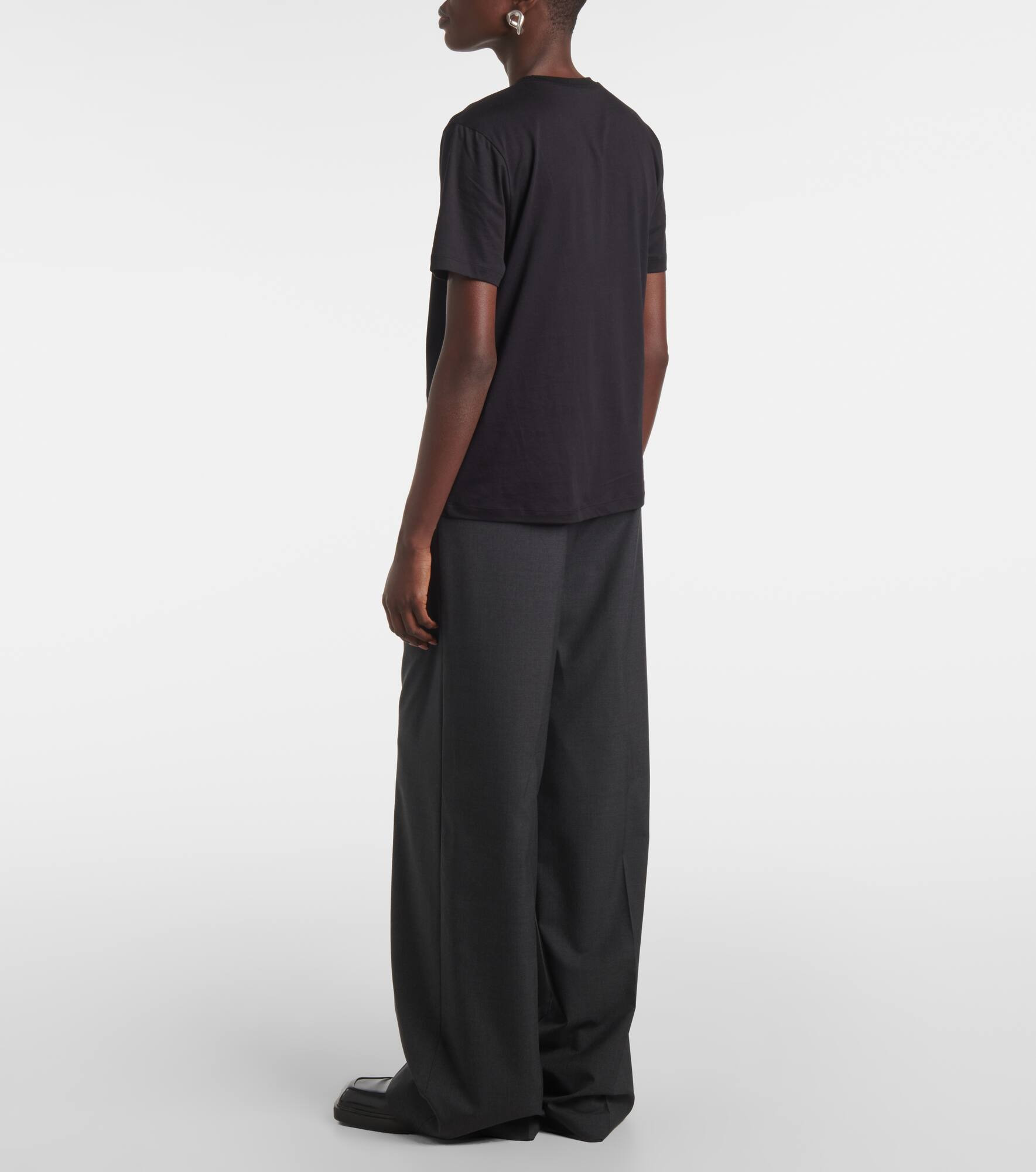 Cotton and silk T-shirt - 3