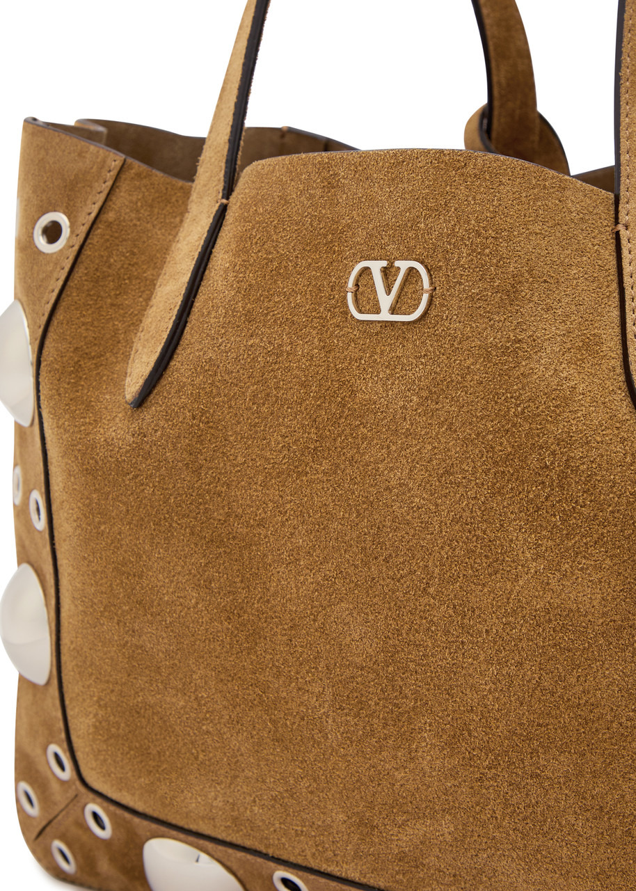 Valentino Garavani Nellcôte Medium Studded Suede Tote - 3