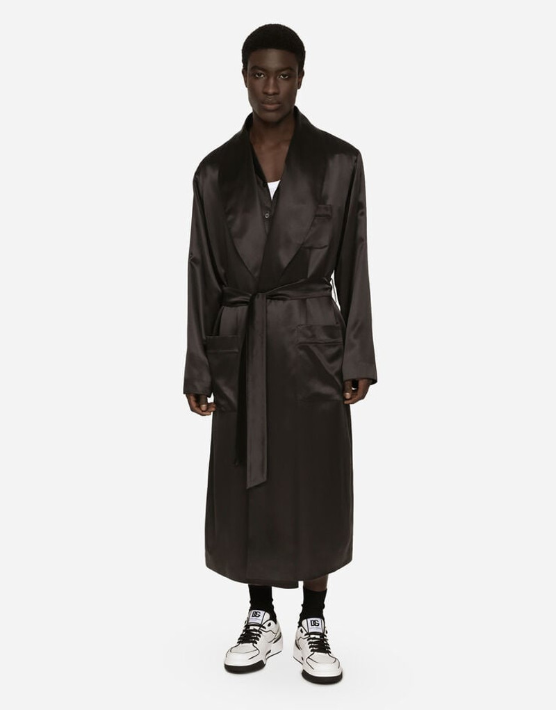 Dolce & Gabbana Silk satin robe with metal DG logo outlook
