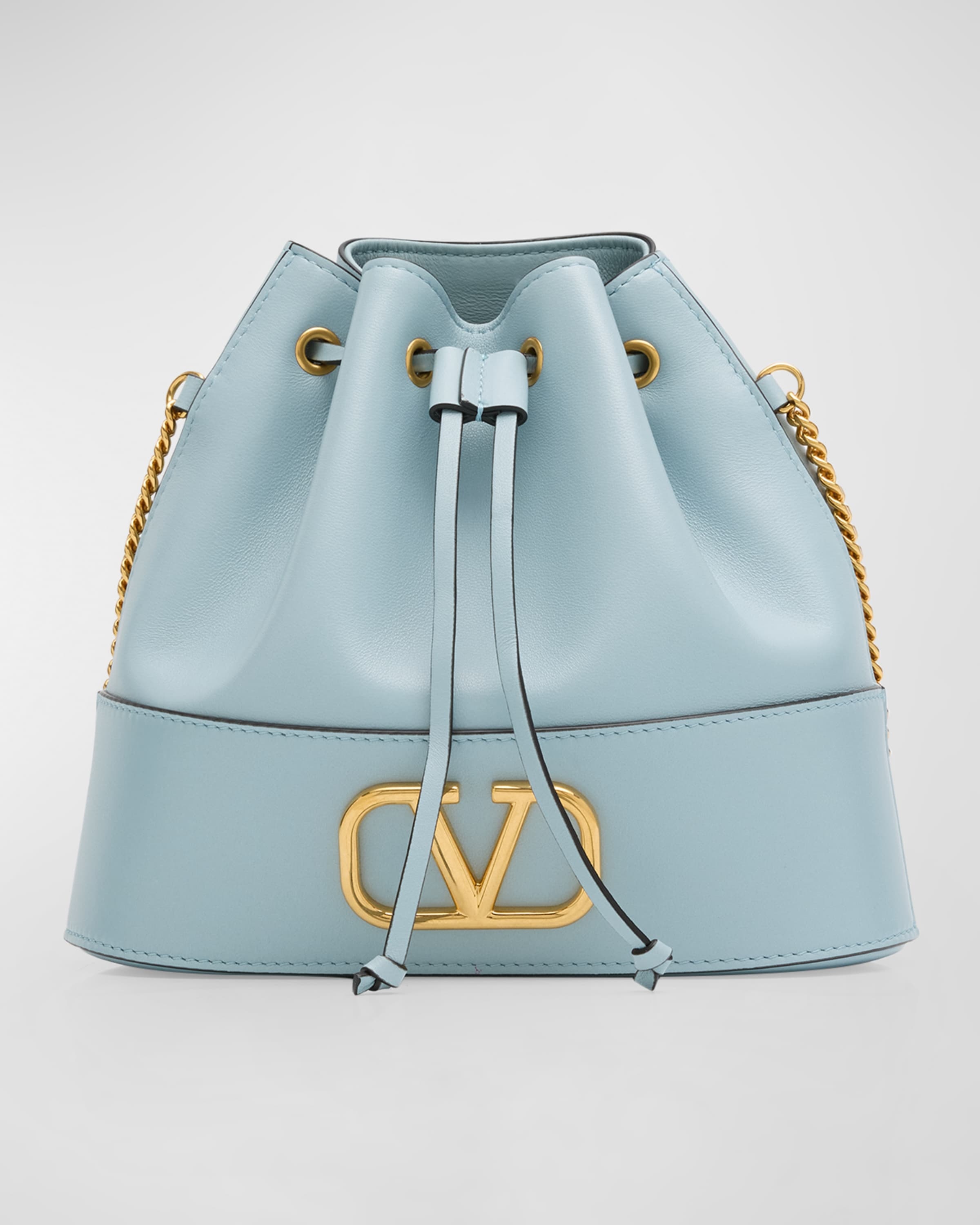 VLOGO Mini Leather Chain Bucket Bag - 1