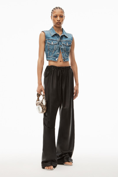 Alexander Wang SHRUNKEN TRUCKER VEST IN DENIM outlook