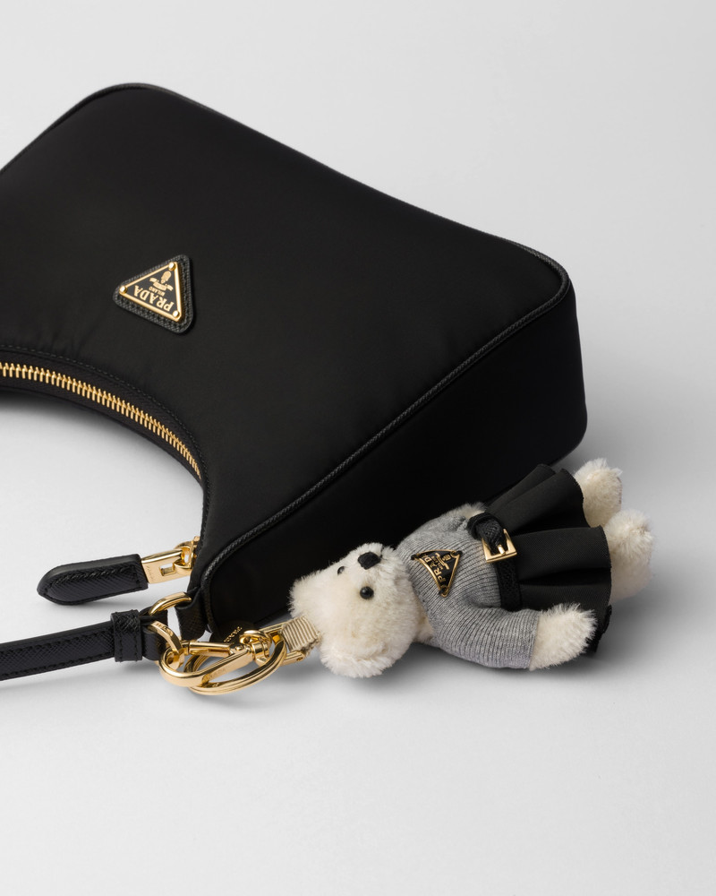 Teddy bag charm with metal ring 3
