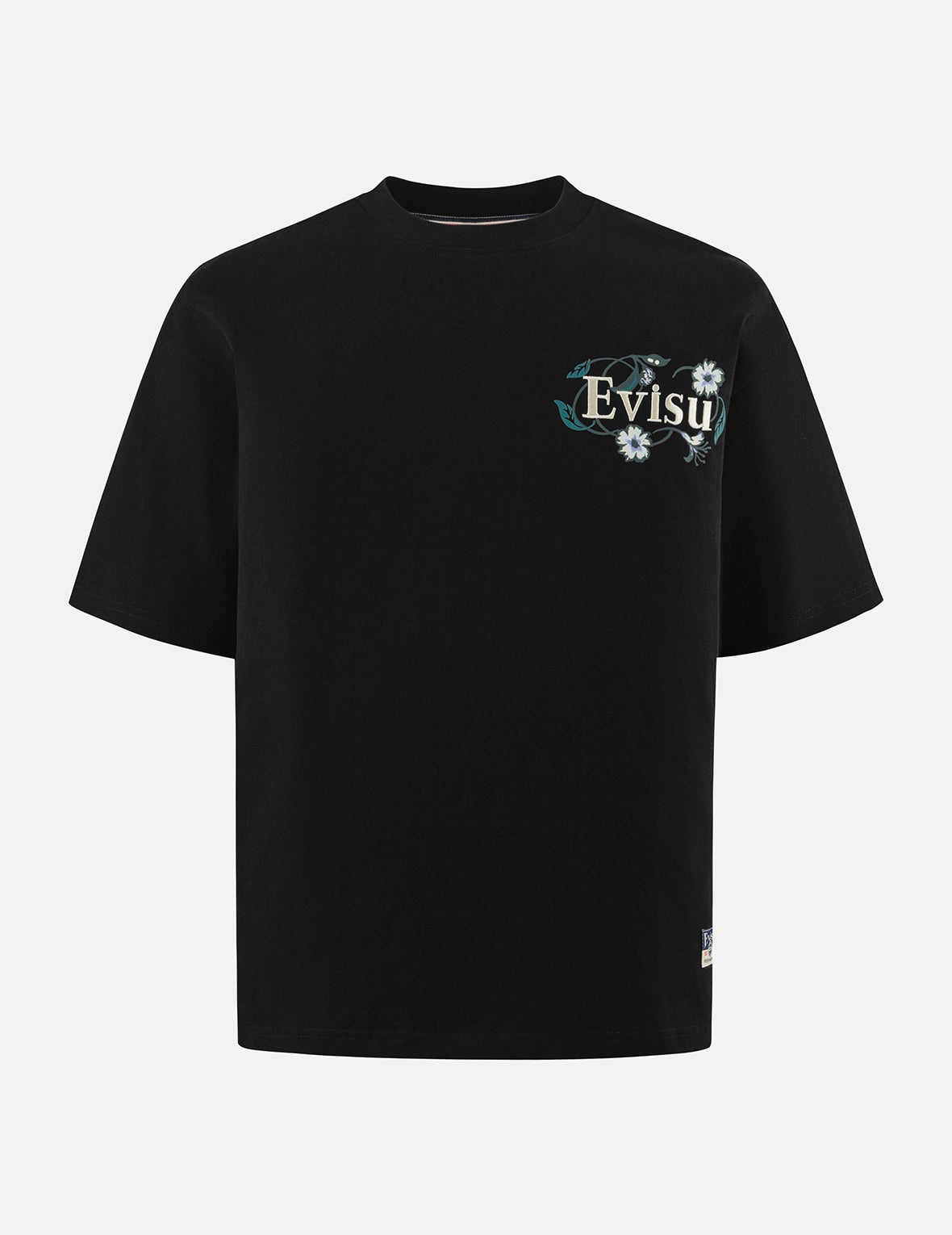 Floral Daicock and Logo Embroidery Loose Fit T-Shirt - 2
