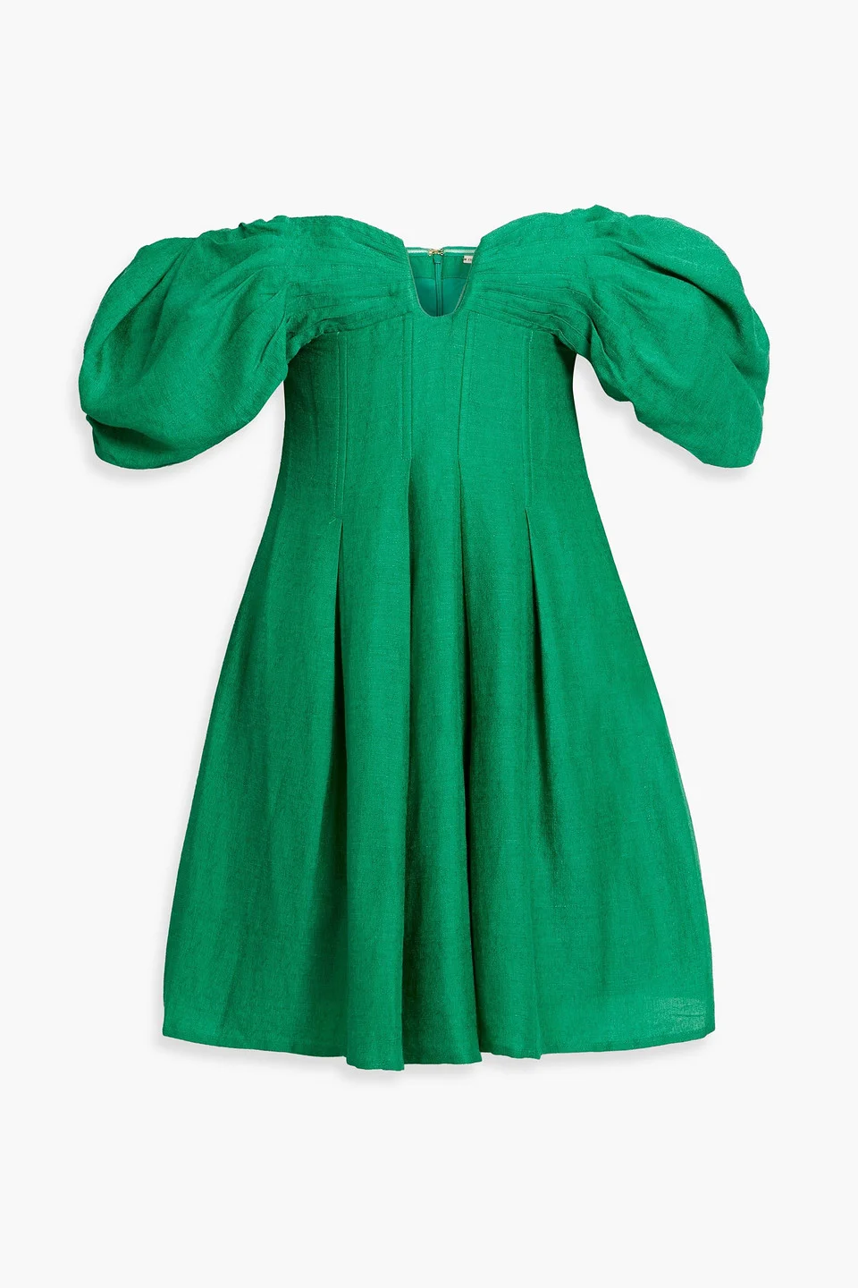 Lissett off-the-shoulder pleated woven mini dress - 1