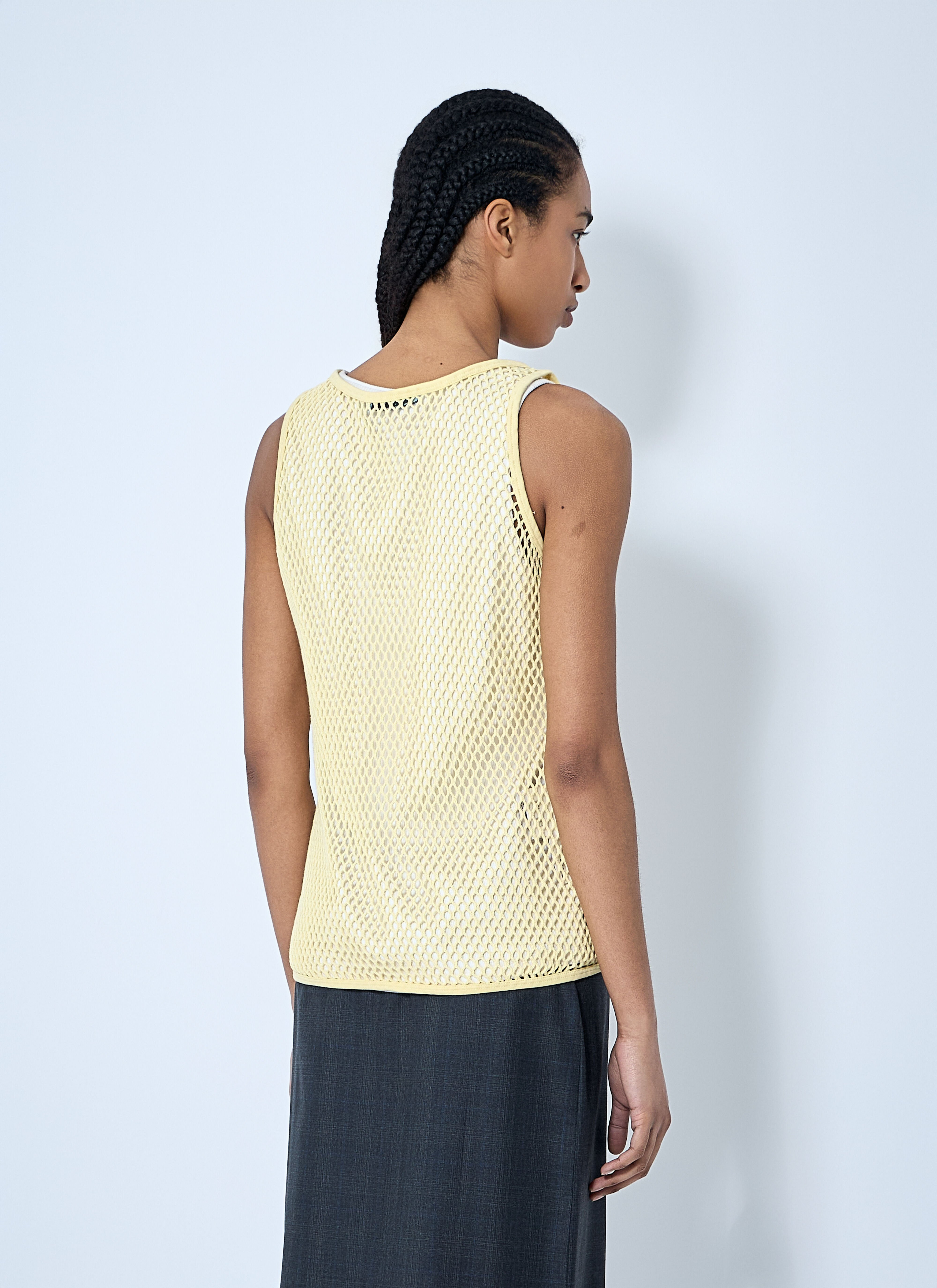 Logo Plaque Open- Knit Tank Top - 4