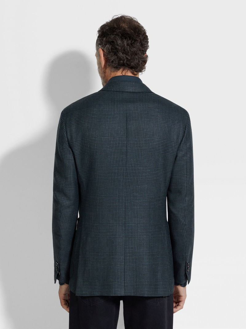 DARK GREEN CASHMERE SILK AND LINEN JACKET 5