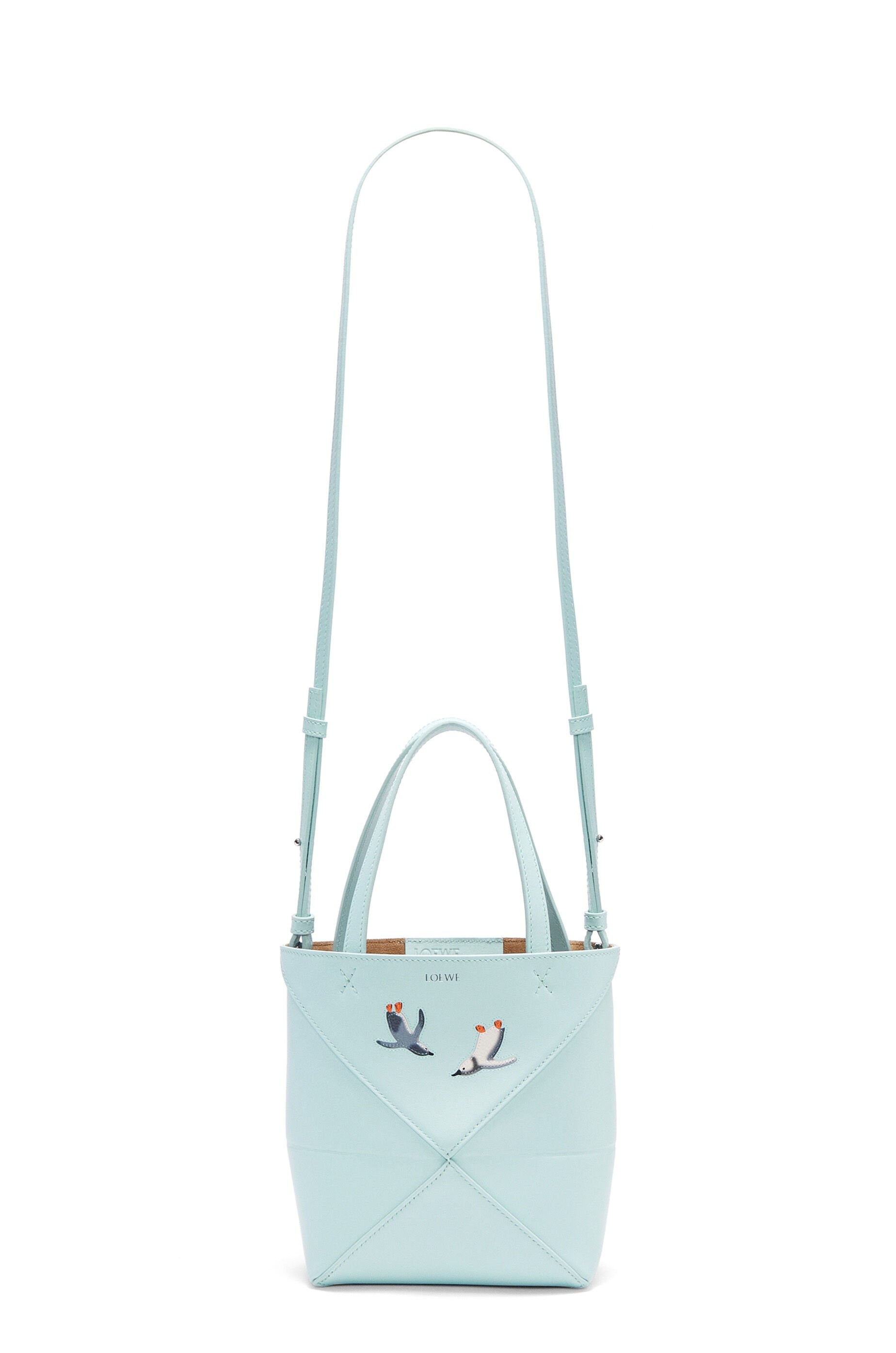 Penguin mini Puzzle Fold tote in shiny calfskin - 7