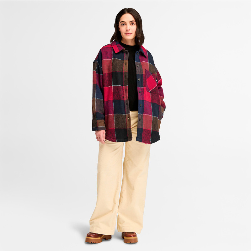 Women's Heavy Flannel Long Overshirt 5