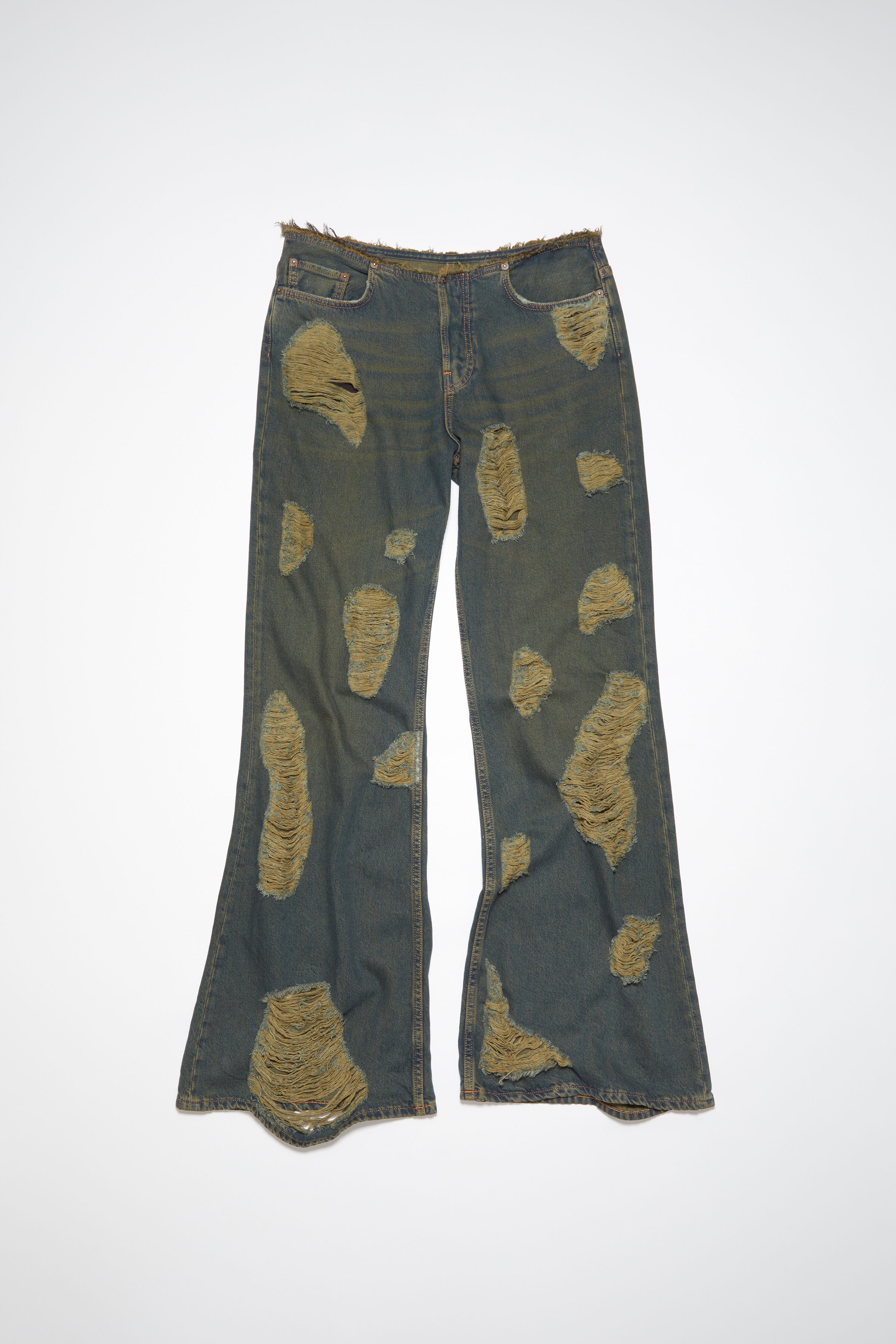 Loose fit distressed jeans - Blue/green - 6