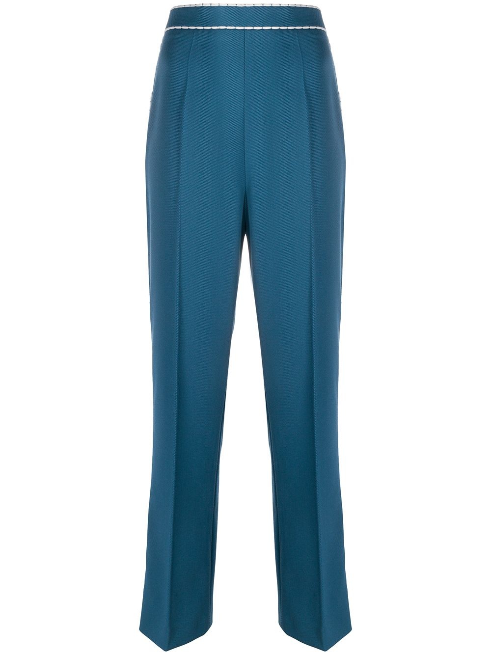 contrast stitching straight-leg trousers - 1